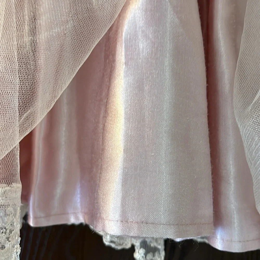 Tedi-Mod baby’s dressy sleeveless dress. Mauve with mauve lace overlay. 12 month